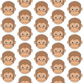 small monkey faces on white