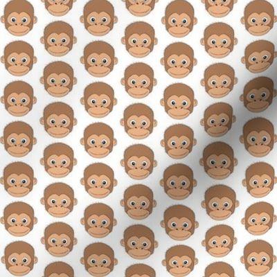 tiny monkey faces on white