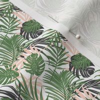 Hideaway - Tropical Palm Leaves White Ditsy Scale