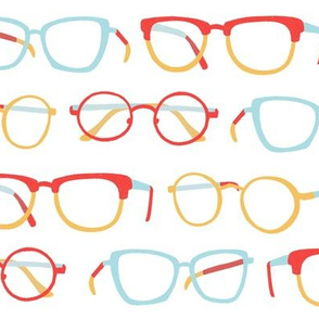 Red, Blue and Yellow Glasses, Reading Lovers