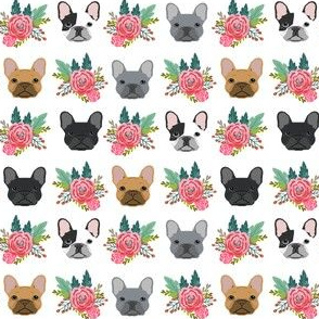SMALL - French Bulldog flowers florals frenchies dog girls flowers baby nursery sweet painted flower