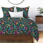 Maximalist Folk Floral Dark Large