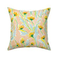 dandelion peach yellow large scale