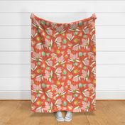 Magnolia Blossom - Floral Red Large Scale