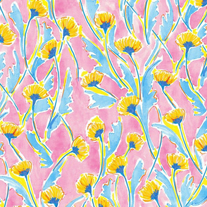 dandelion pink aqua large scale