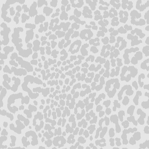 Snow  Silver Gray Leopard Animal Print