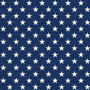 Stars on Navy Blue Linen