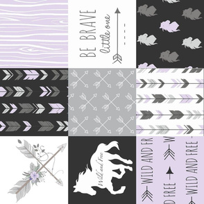 Horse Patchwork - Lavender Be Brave - Rotated