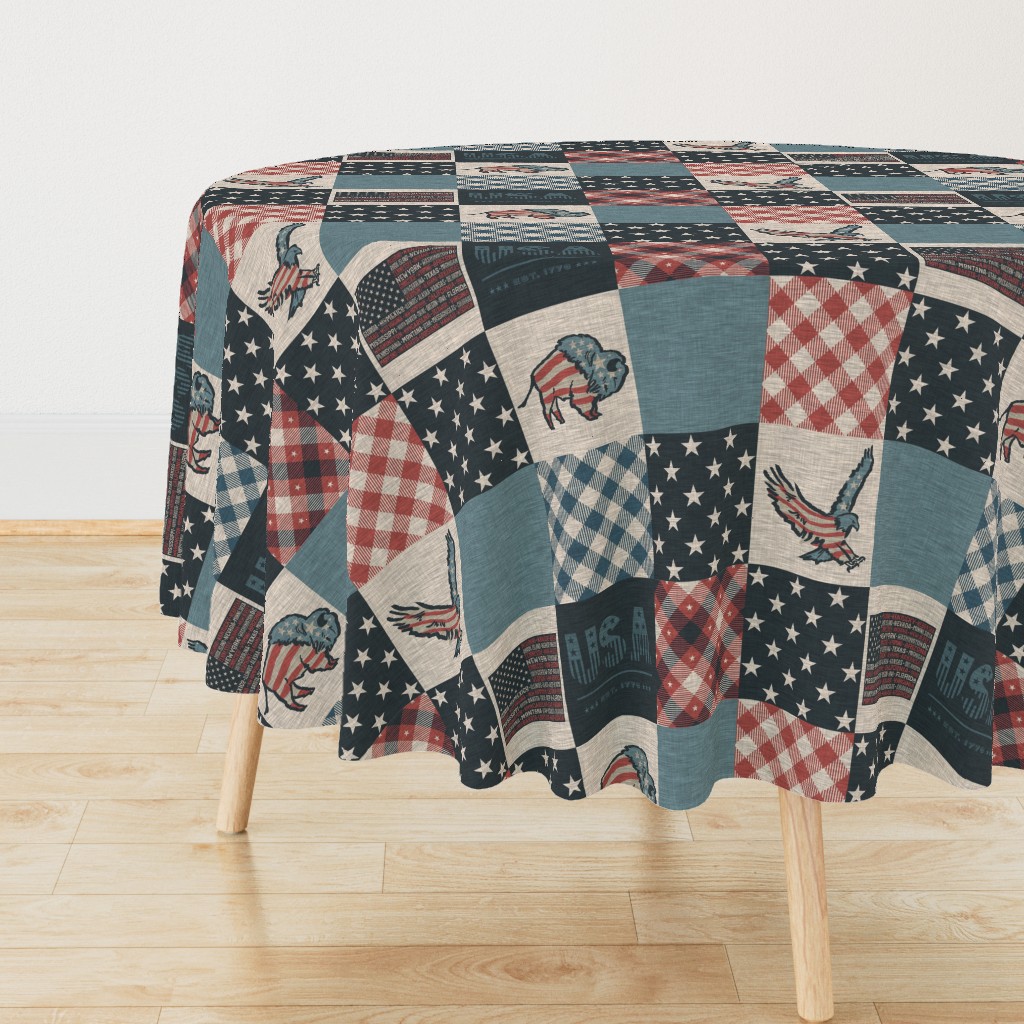 Vintage Us Patchwork- Tea Dyed