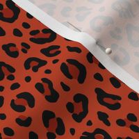 ★ SKULLS x LEOPARD ★ Halloween Pumpkin Red - Small Scale / Collection : Leopard Spots variations – Punk Rock Animal Prints 3