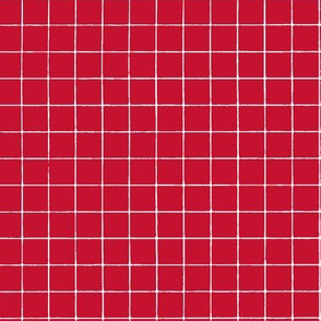 Red Windowpane Grid  5/8"