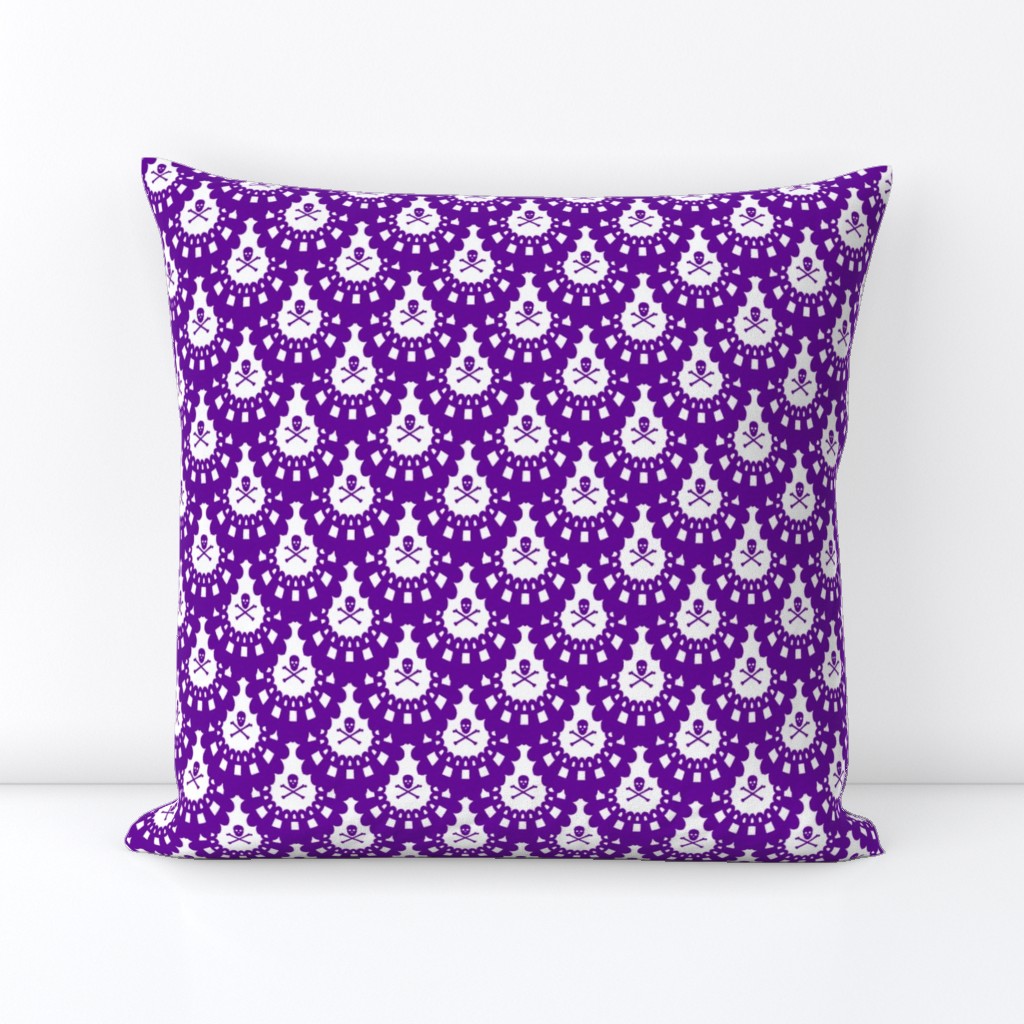 purple and white skull and crossbones lace