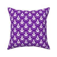 purple and white skull and crossbones lace