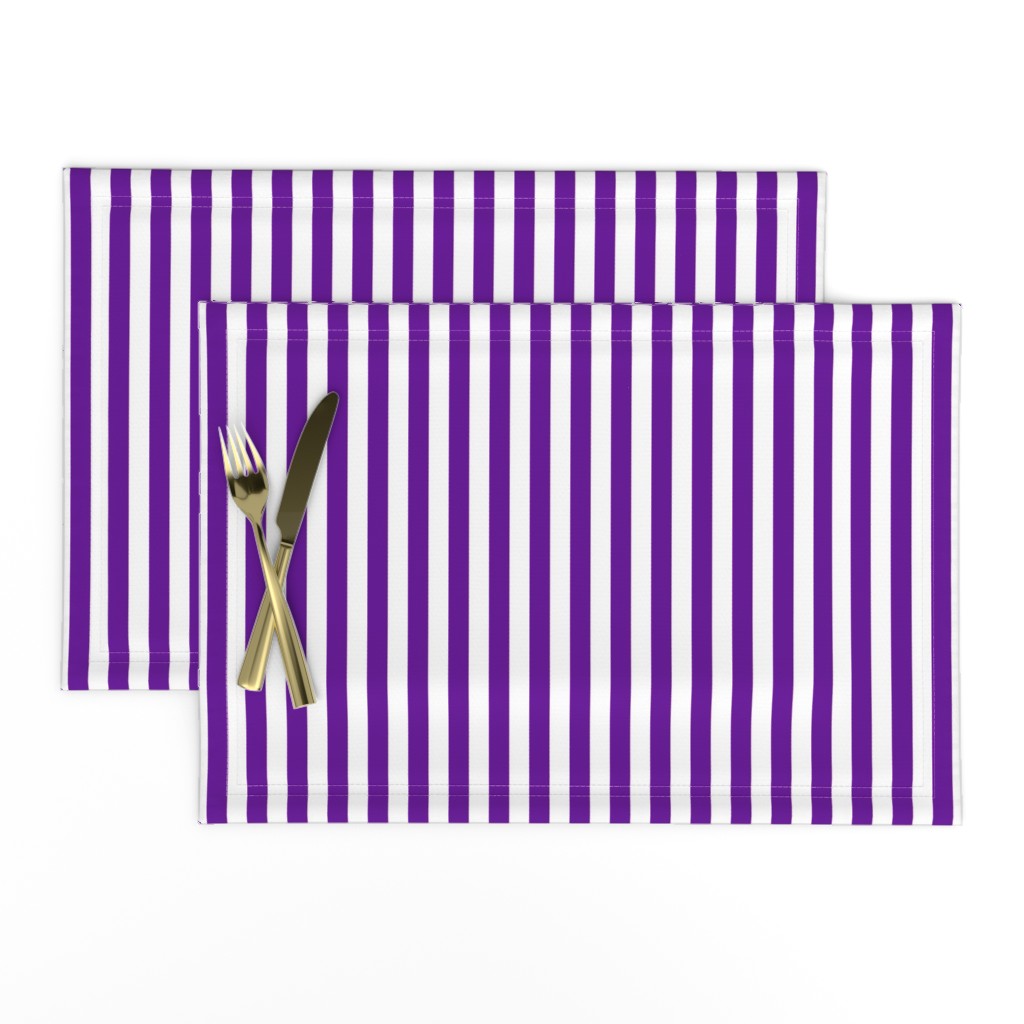 Purple and white half inch stripe