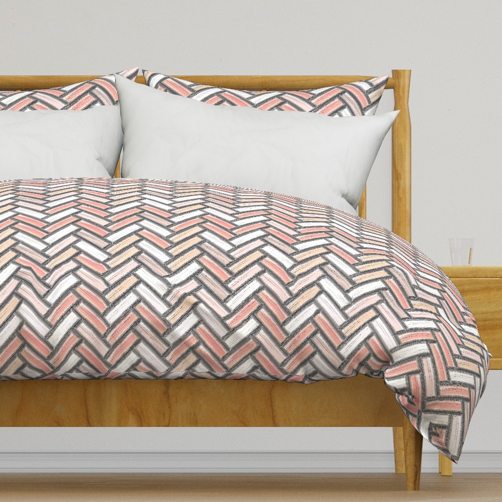 Coral Gold Herringbone Small