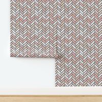 Coral Gold Herringbone Small