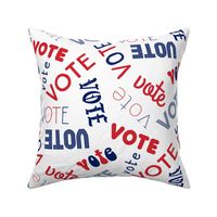 LARGE - vote typography fabric - white