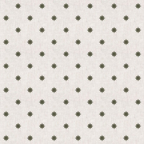(small scale) stars - star home decor - vintage farmhouse / mid century modern - olive on natural - LAD20