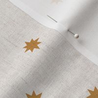 (small scale) stars - star home decor - vintage farmhouse / mid century modern - mustard on natural - LAD20