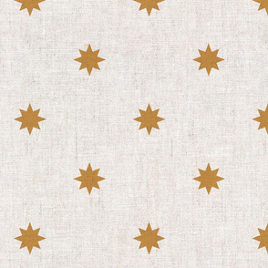 stars - star home decor - vintage farmhouse / mid century modern - mustard on natural - LAD20