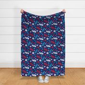 LARGE - groovy vote fabric - navy