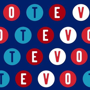 LARGE  - vote dots fabric - red white and blue - navy