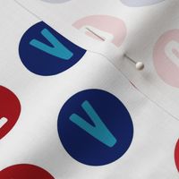 LARGE  - vote dots fabric - red white and blue 
