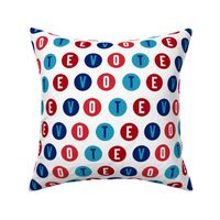 LARGE  - vote dots fabric - red white and blue 
