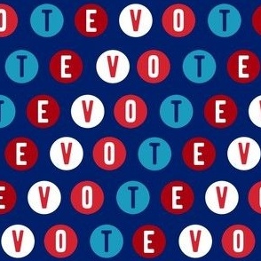 SMALL  - vote dots fabric - red white and blue - navy