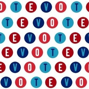 SMALL  - vote dots fabric - red white and blue 