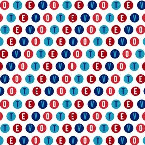MINI - vote dots fabric - red white and blue 