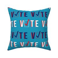 LARGE - vote check mark fabric - light blue