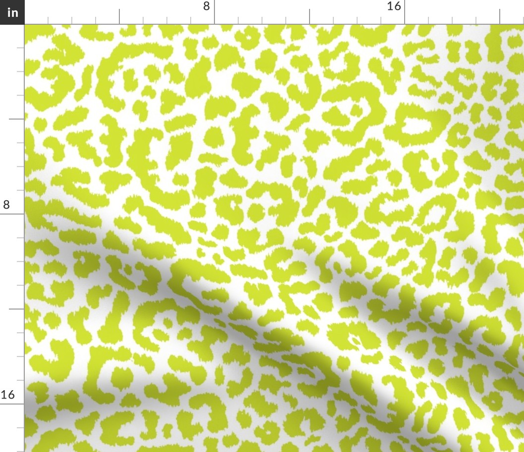 Chartreuse French Leopard Print - Large Scale