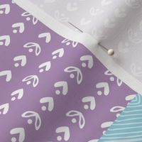 GiGi the Giraffe Patchwork Quilt – Girls Baby Blanket Nursery Bedding (mint purple blue) Quilt C, ROTATED
