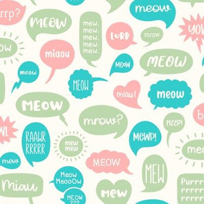Do You Speak Cat? Repeat in Green, Pink & Teal