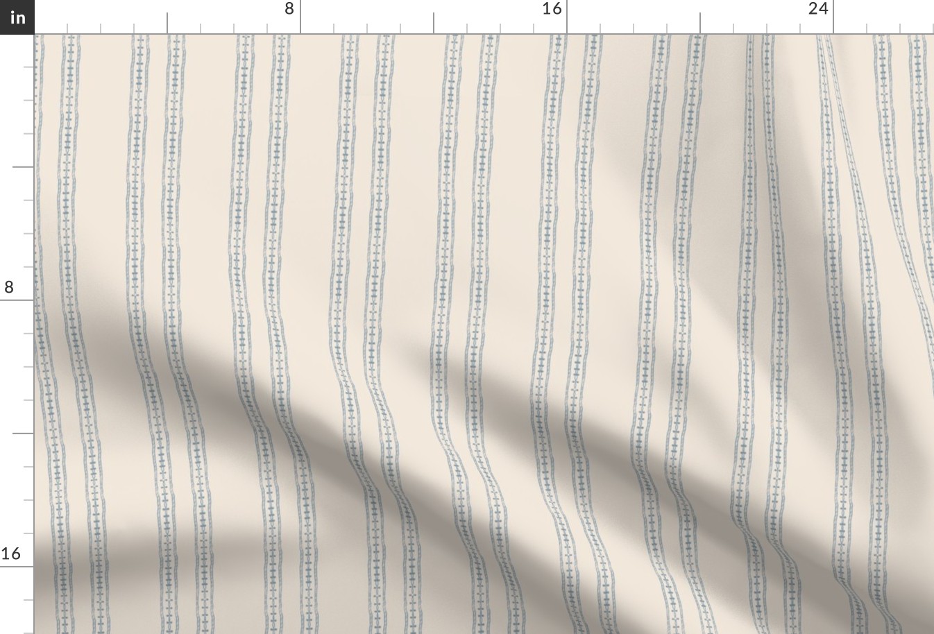 20-6i French Blue Flax Oatmeal Beige Stripe Vertical 