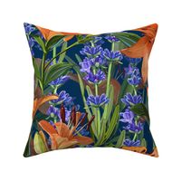 Lilies + Lavender Large | Navy
