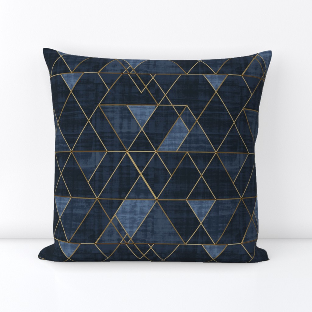 Mod Triangles Navy + gold