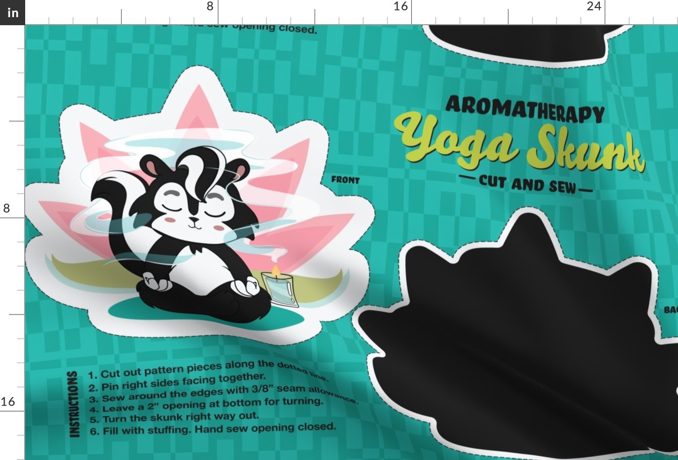 Yoga Skunk Cut 'N Sew Pillow