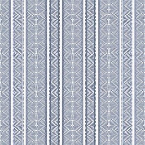 Lapita Stripes 2 Faded Indigo on White 150