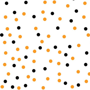 halloween black and orange dots on white