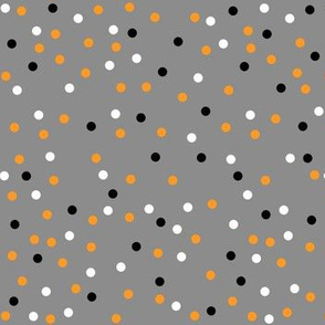 halloween black orange white dots on gray