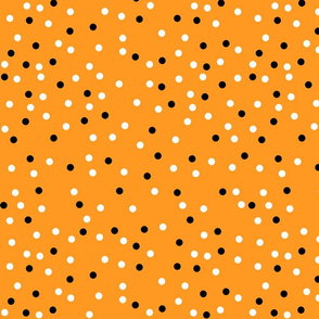 halloween black and white dots on orange