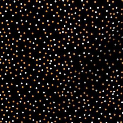 halloween orange and white dots on black