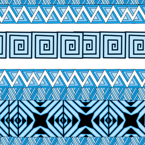 Ethnic ,folklore blue and white pattern
