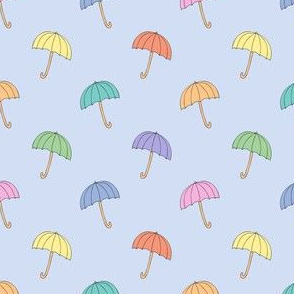 Rainbow umbrellas on blue (small)