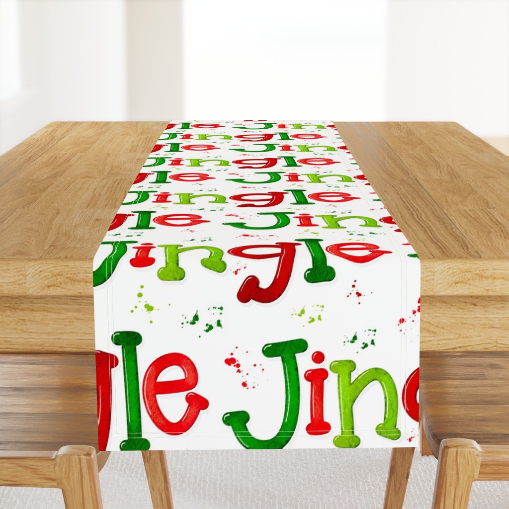 Jingle - Watercolor Christmas typography - large scale 