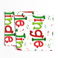 Jingle - Watercolor Christmas typography - large scale 