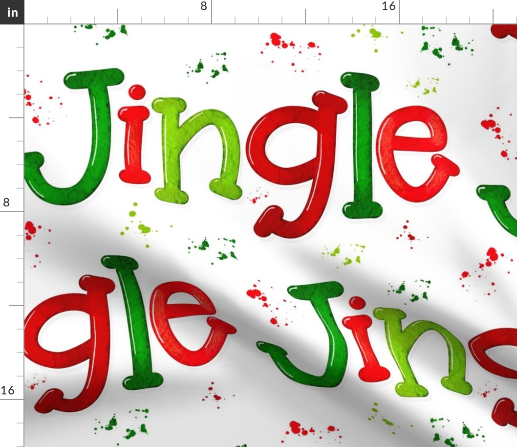 Jingle - Watercolor Christmas typography - large scale 