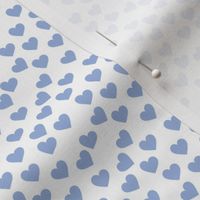 Sky blue hearts on white (mini)